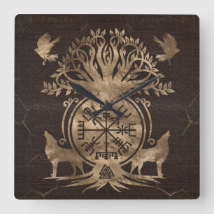Horloge Carrée Vegvisir - Viking Compas Ornement