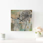 Horloge Carrée Vellum Floral I (Maison)