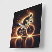 Horloge Carrée Vélo Golden Neon (Angle)