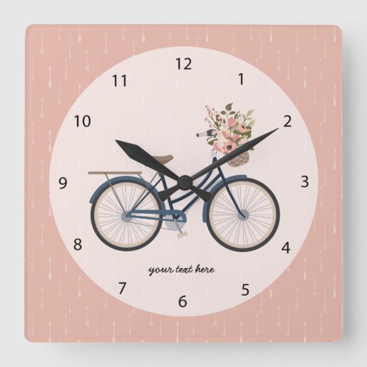 Horloge Carrée Vélo tribal (Recto)