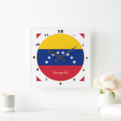 Horloge Carrée Venezuela moderne Drapeau, Venezuela Accueil / des (Maison)