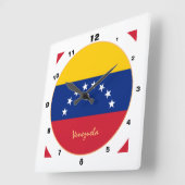 Horloge Carrée Venezuela moderne Drapeau, Venezuela Accueil / des (Angle)