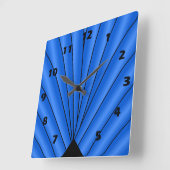 Horloge Carrée Ventilateur Art déco Design Bleu profond (Angle)
