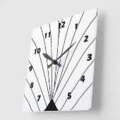 Horloge Carrée Ventilateur Art Déco Noir Et Blanc (Angle)