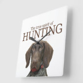 Horloge Carrée Véritable esprit de chasse grizzli (Angle)