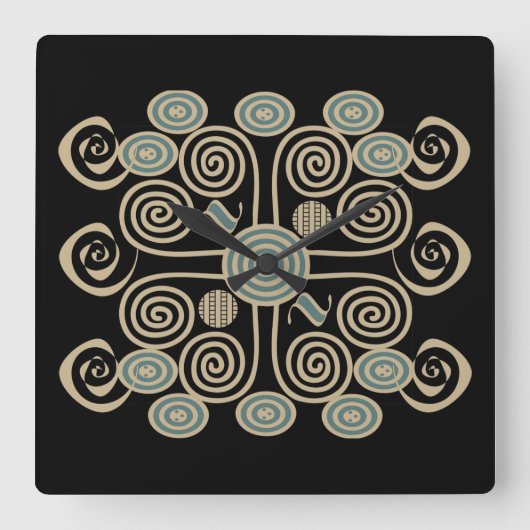 Horloge Carrée véritable tribu africaine (Recto)