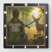 Horloge Carrée Véritables Femmes Camo Forêt de Chasse (Recto)