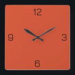 Horloge Carrée Vermilion Orange D74826 Couleur Ajouter Votre Nom<br><div class="desc">Ajoutez un nom, des initiales ou du texte, ou gardez la couleur seule. La couleur correspond à d'autres éléments du magasin en fonction du nom et du code HEX (triplet hexadécimal à six chiffres) qui s'affiche. Utilisez ce code pour mélanger, mettre en correspondance et customiser tout autre élément pour l'accompagner...</div>
