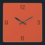Horloge Carrée Vermilion Orange D74826 Couleur Ajouter Votre Nom<br><div class="desc">Ajoutez un nom, des initiales ou du texte, ou gardez la couleur seule. La couleur correspond à d'autres éléments du magasin en fonction du nom et du code HEX (triplet hexadécimal à six chiffres) qui s'affiche. Utilisez ce code pour mélanger, mettre en correspondance et customiser tout autre élément pour l'accompagner...</div>