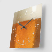 Horloge Carrée Verre de bière (Angle)