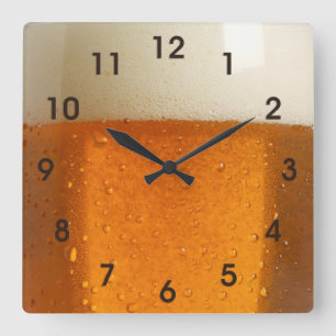 Horloge Carrée Verre de bière