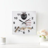Horloge Carrée Verre et lièges de vin rouge (Maison)