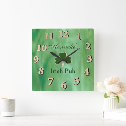 Horloge Carrée Verre vert (Maison)