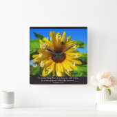 Horloge Carrée Verse tournesol (Maison)