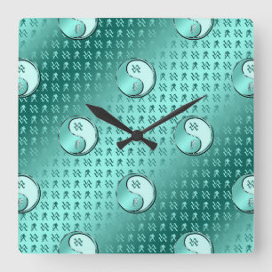 Horloge Carrée Verseau