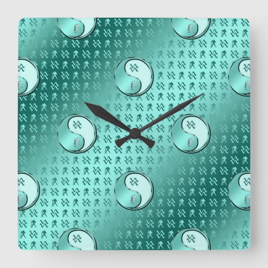 Horloge Carrée Verseau (Recto)