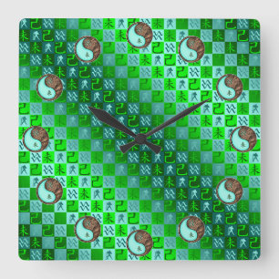Horloge Carrée Verseau & Chèvre de Terre