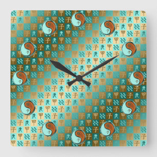 Horloge Carrée Verseau & Rat de Bois