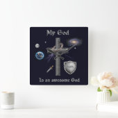 Horloge Carrée Verset biblique (Maison)