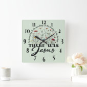 Horloge Carrée Verset biblique chrétienne inspirant (Maison)