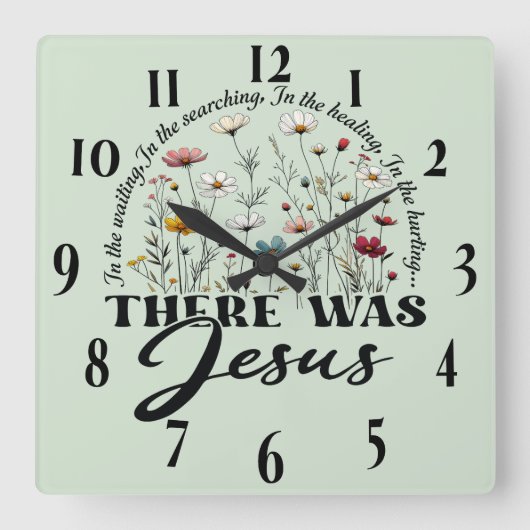 Horloge Carrée Verset biblique chrétienne inspirant (Recto)