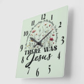 Horloge Carrée Verset biblique chrétienne inspirant (Angle)