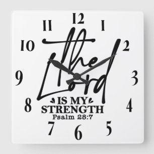 Horloge Carrée Verset biblique chrétienne inspirant