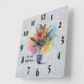 Horloge Carrée Verset biblique chrétienne inspirant /Écriture (Angle)