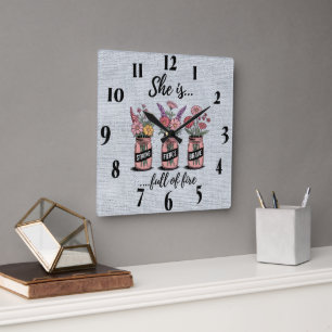 Horloge Carrée Verset biblique chrétienne inspirant /Écriture