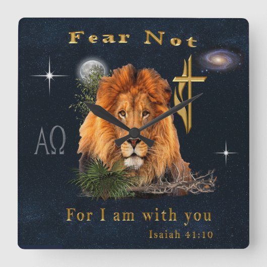 Horloge Carrée verset de la Bible (Recto)