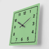 Horloge Carrée Vert (Angle)