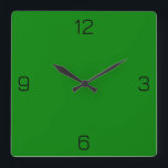 Horloge Carrée Vert 008000 Couleur - Avec l'option d'ajouter un n<br><div class="desc">Ajoutez un nom, des initiales ou du texte, ou gardez la couleur seule. La couleur correspond à d'autres éléments du magasin en fonction du nom et du code HEX (triplet hexadécimal à six chiffres) qui s'affiche. Utilisez ce code pour mélanger, mettre en correspondance et customiser tout autre élément pour l'accompagner...</div>
