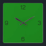 Horloge Carrée Vert 008000 Couleur - Avec l'option d'ajouter un n<br><div class="desc">Ajoutez un nom, des initiales ou du texte, ou gardez la couleur seule. La couleur correspond à d'autres éléments du magasin en fonction du nom et du code HEX (triplet hexadécimal à six chiffres) qui s'affiche. Utilisez ce code pour mélanger, mettre en correspondance et customiser tout autre élément pour l'accompagner...</div>