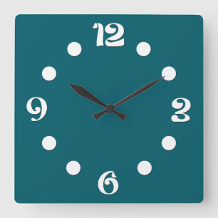 Horloge Carrée Vert, abstrait, rétro