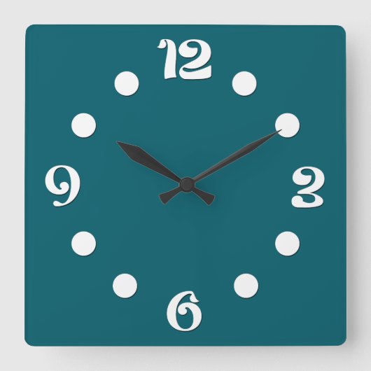 Horloge Carrée Vert, abstrait, rétro (Recto)