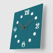 Horloge Carrée Vert, abstrait, rétro (Angle)