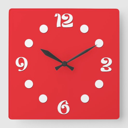 Horloge Carrée Vert, abstrait, rétro (Recto)