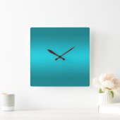Horloge Carrée Vert bleu d'Aqua foncé et clair - Turquoise (Maison)