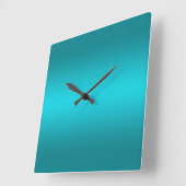 Horloge Carrée Vert bleu d'Aqua foncé et clair - Turquoise (Angle)