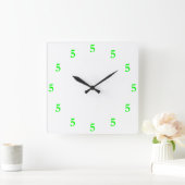 Horloge Carrée Vert citron Five o'Clock Somewhere sur fond blanc (Maison)