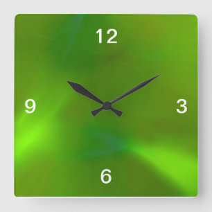 Horloge Carrée Vert de chaux miroitant brillant