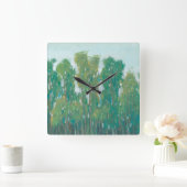 Horloge Carrée Vert forestier II (Maison)