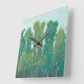 Horloge Carrée Vert forestier II (Angle)