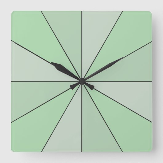 Horloge Carrée Vert roulette couleur (Recto)