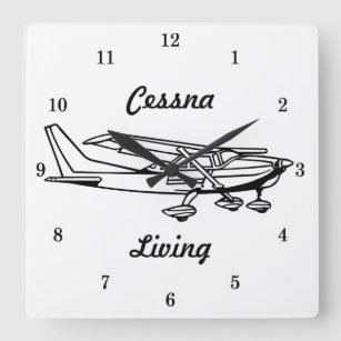 Horloge Carrée Very Cool Cessna Living Airplane Wall Clock