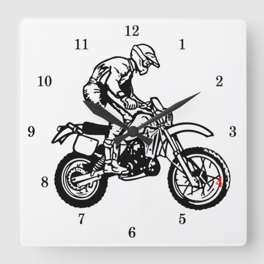 Horloge Carrée Very Cool Dirt Bike Wall Clock (Recto)