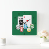 Horloge Carrée Very Fun BlackJack Casino Wall Clock (Maison)