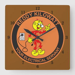 Horloge Carrée Very Fun Reddy Kilowatt Wall Clock