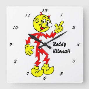 Horloge Carrée Very Fun Reddy Kilowatt Wall Clock
