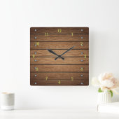 Horloge Carrée Very Fun simulated Wood Plank Wall Clock (Maison)